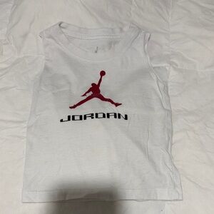 Jordan White Sleeveless Top with Red Emblem